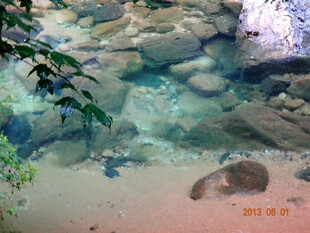 清澈溪涧中的多彩石块