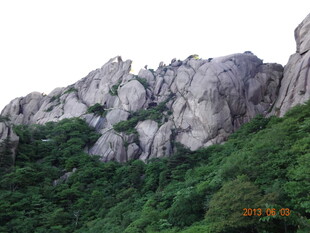 峻峭山峦覆绿植