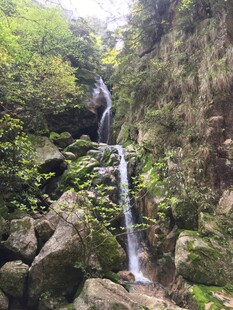 山间瀑布 绿意环绕之景