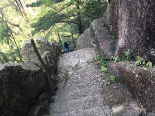 山间小径上的徒步者