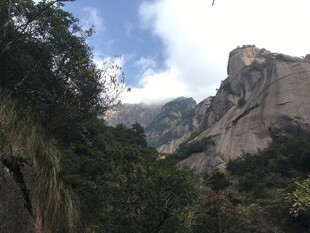 巍峨山峰与葱郁植被