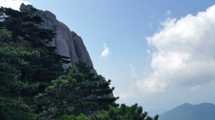 巍峨山峰与葱郁植被景观