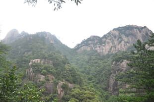 青山葱郁间的秀丽山景