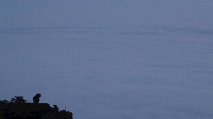 崖边鸟瞰静谧海面