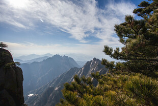 黄山美景 山峦与松的画卷
