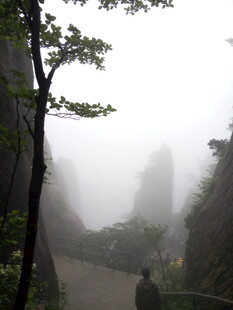 云雾缭绕的山间小径