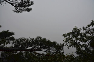 山林间的朦胧天空