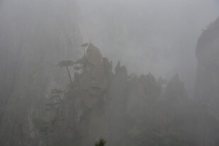 雾中峻岭显神秘