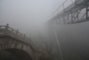 雾中桥梁 尽显朦胧之美