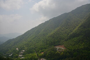 青山绿树间的山间景致