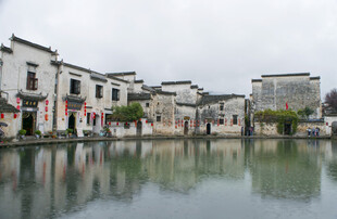 江南水乡临河古建筑景观