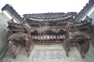 古建木雕门头特写