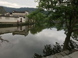 宁静水乡河畔风景如画