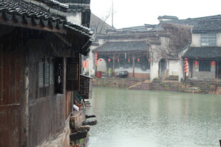 江南水乡古宅临水景致