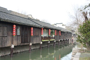 江南水乡古建筑临水风光