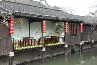 江南水乡中式临水建筑