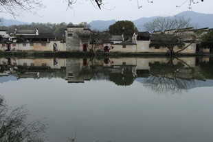 江南水乡静谧湖面风景