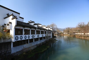 江南水乡临河古建筑风光