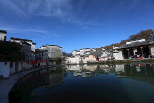江南水乡古村宁静水景