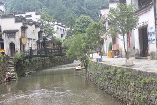 江南水乡古村小河景致