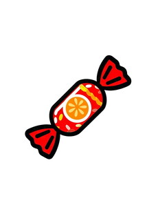 卡通风格水果味糖果