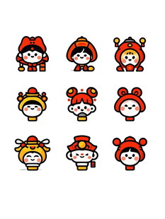 可爱国风卡通角色头像