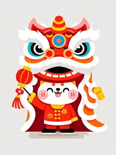 舞狮萌娃迎新春