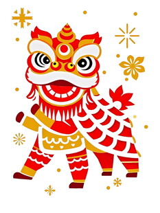 喜庆舞狮图案