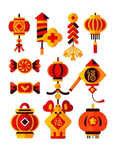 喜庆中式传统节日装饰元素