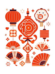 中式传统节日装饰元素