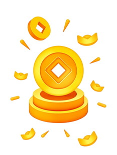 金币金元宝堆叠财富画面