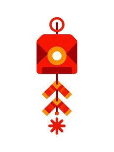 红色喜庆鞭炮挂饰