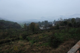 山间雾景 村落隐于绿野