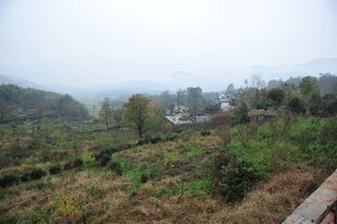 山间景色 朦胧乡村风貌