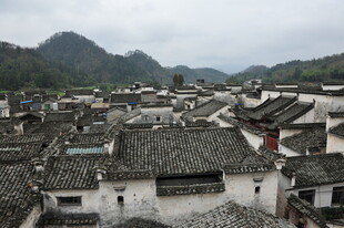 徽派古村落屋顶景致