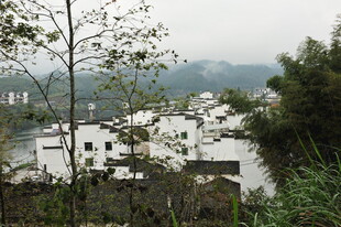 山间村落 云雾缭绕之景