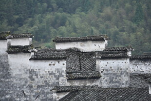 徽派古村落屋顶景致