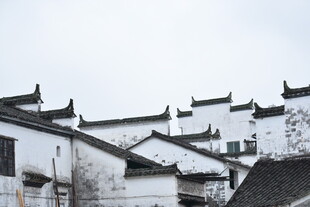 江南白墙黑瓦古建筑群