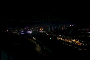 城市夜景俯瞰美丽灯光秀