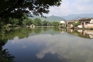宁静水乡湖面风景如画