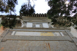 古老围墙与树木景观