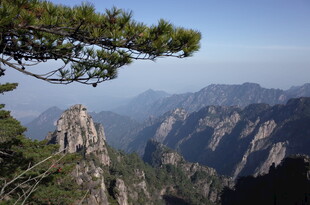 壮丽黄山奇峰与松景