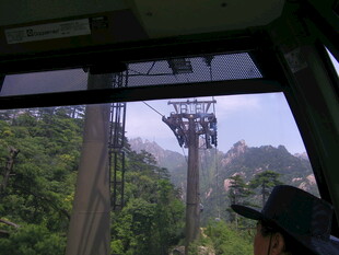 乘缆车赏山林美景