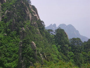 青山葱郁间的秀丽山景