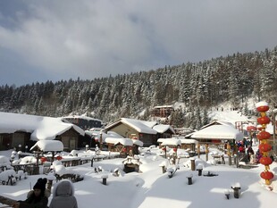 雪中小镇 冬日的浪漫景象