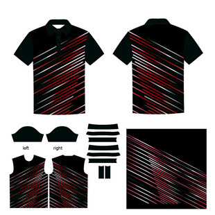 时尚条纹POLO恤设计模板