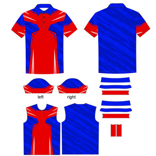 红蓝运动服饰套装设计图