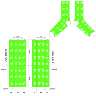 绿色青草简笔画袜子平面图