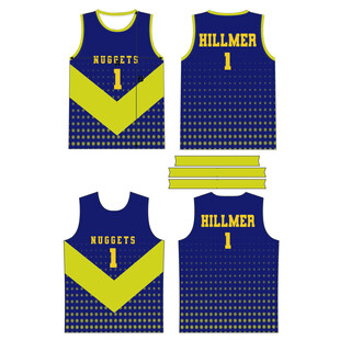 蓝黄相间篮球服设计款式