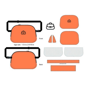 橙色户外挎包设计图